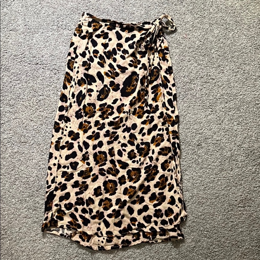 Animal print wrap skirt